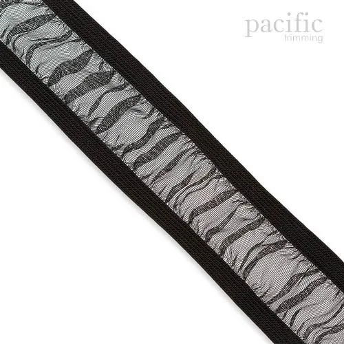 1 Inch Both Stretch Edged Sheer Ruffle Elastic