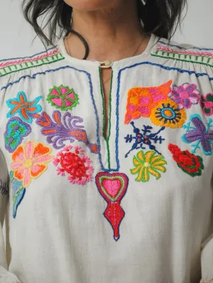 1970's Gemma Floral Embroidered Tunic