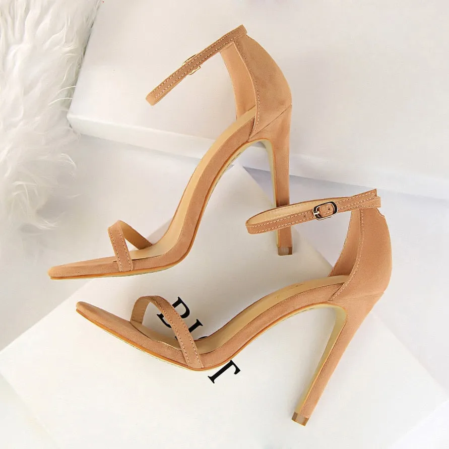 Amozae-Women Size 40 Extreme 11cm High Heels Fetish Sandals Female Gladiator Cheap Strap Shoes Lady Nude Valentine Platform Pumps