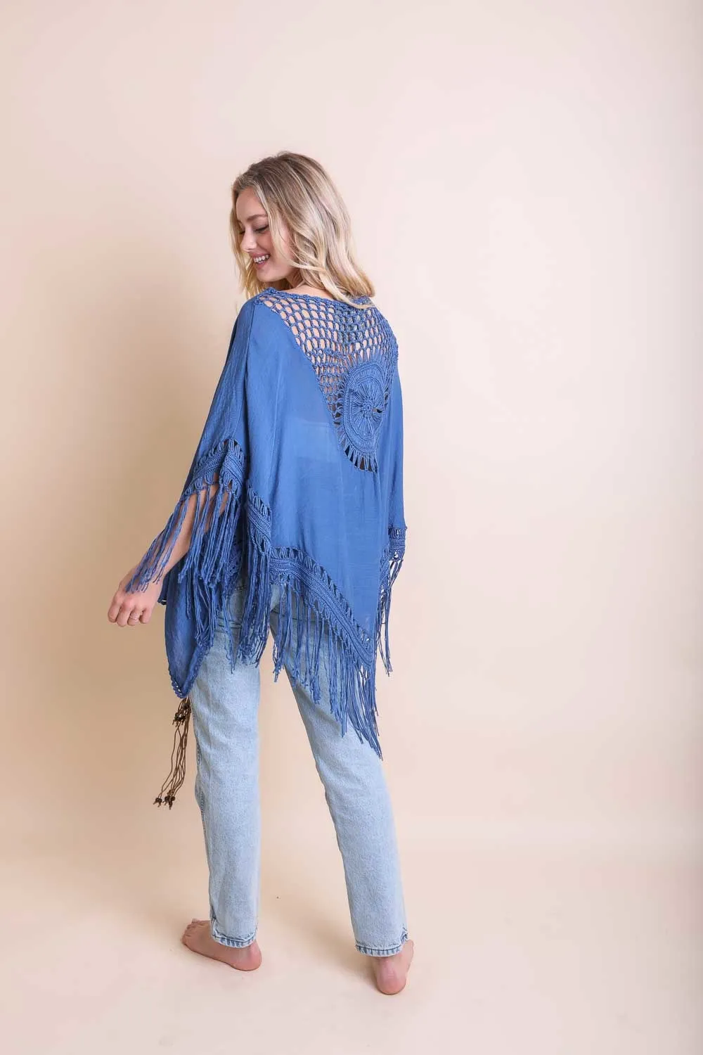 Ariadna Crochet Net Tassel Accent Duster