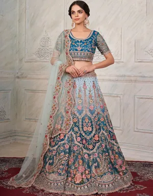 Ash Grey Lehenga style Choli Semi-Stitched Lehenga Choli