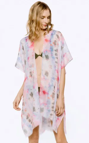 BAAP8068 Tie Dye Pattern Cover Up Kimono