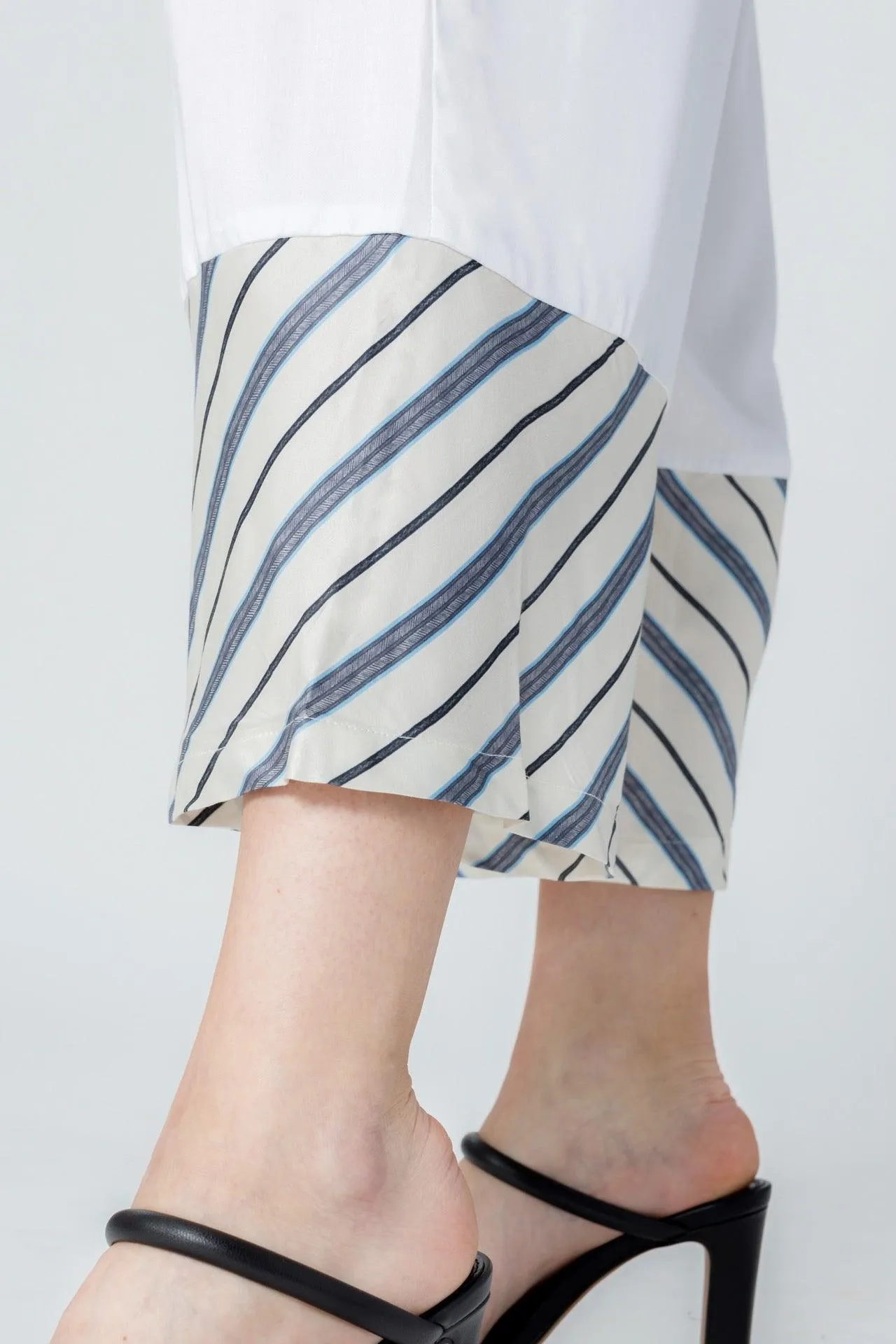 Bamboo Stripe Inset Cropped Pajama Pants