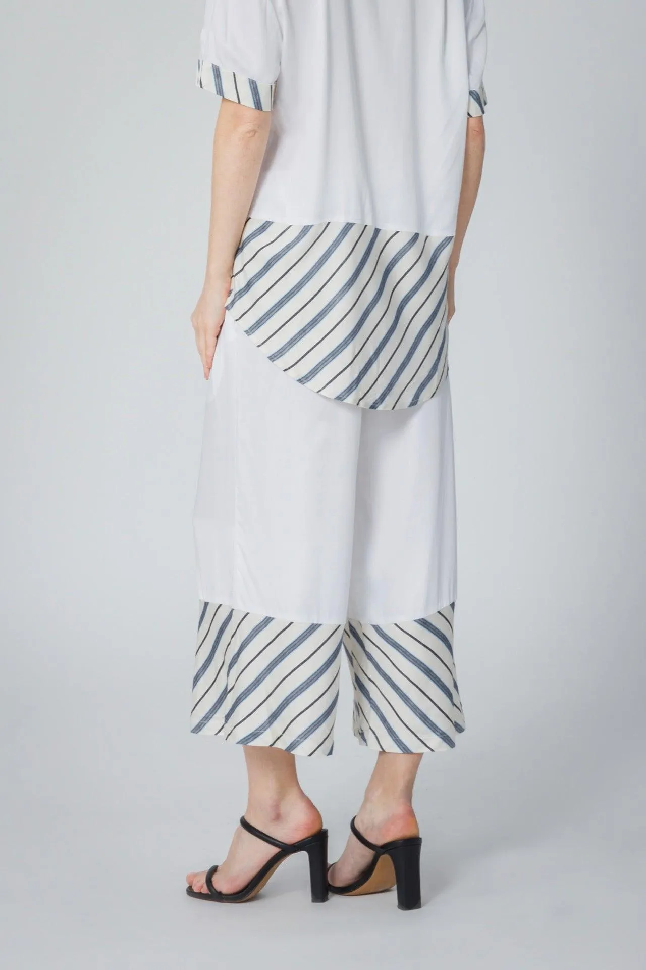 Bamboo Stripe Inset Cropped Pajama Pants