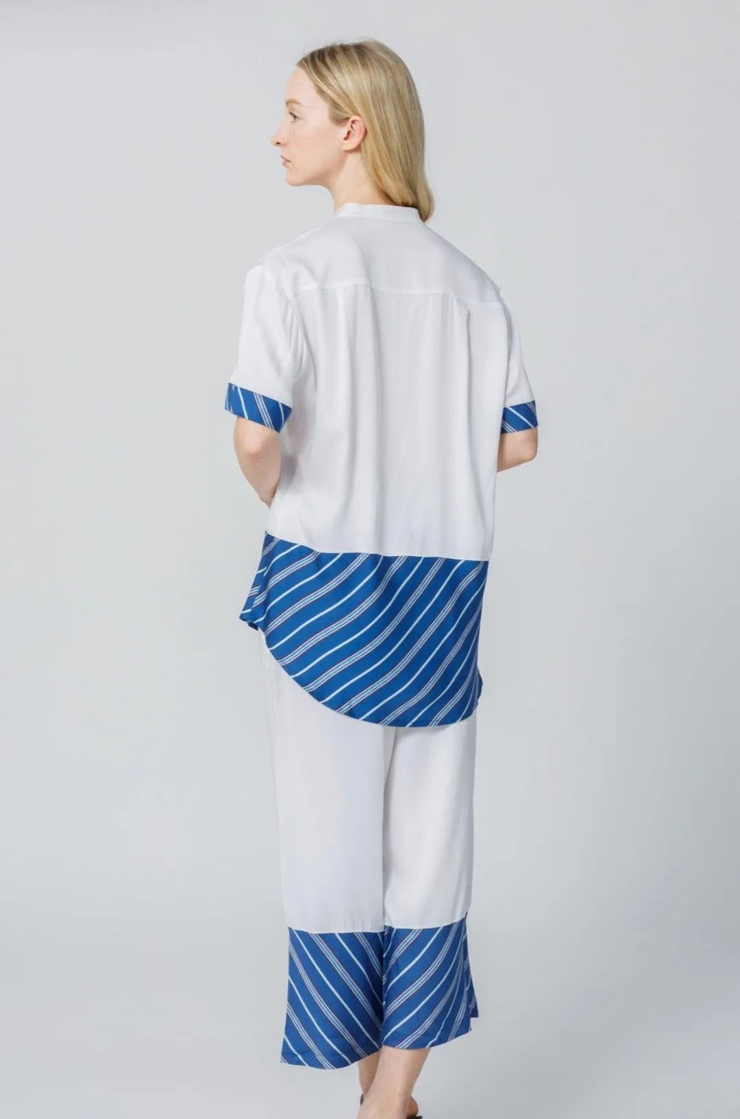 Bamboo Stripe Inset Cropped Pajama Pants