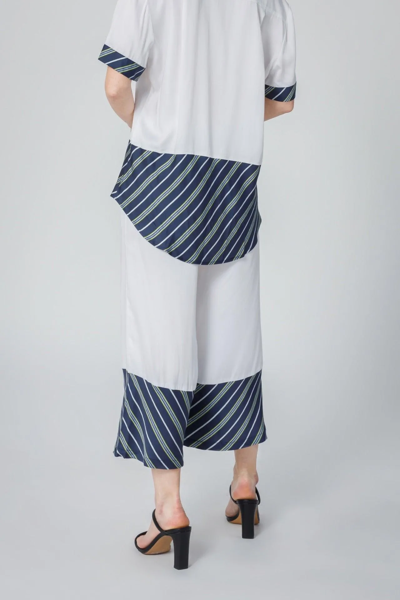 Bamboo Stripe Inset Cropped Pajama Pants