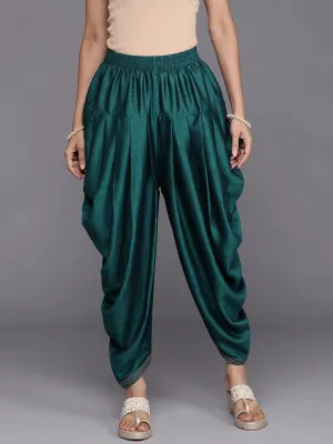 Blue Solid Silk Salwar Pants