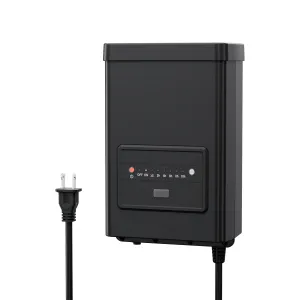 Bn-link 200W Weatherproof Outdoor Transformer for Low Voltage Landscape Lighting, with Timer and Photocell Sensor, 120V AC to 12V AC