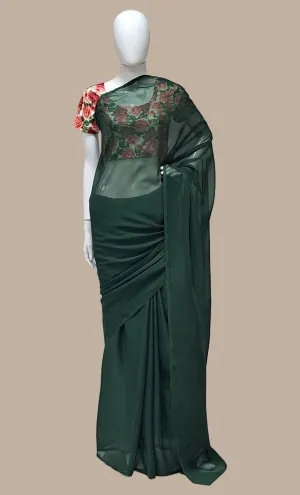 Bottle Green Chiffon Prayer Sarrie