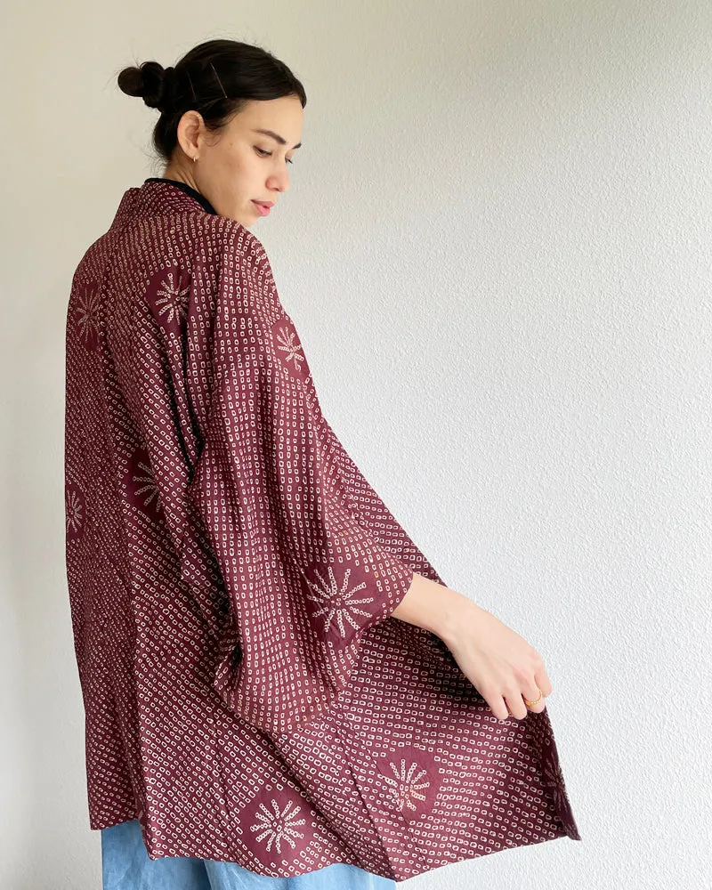 Chrysanthemum Shibori Haori Kimono Jacket