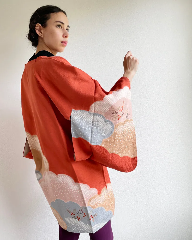 Cloud and Flower Shibori Michiyuki Kimono Jacket