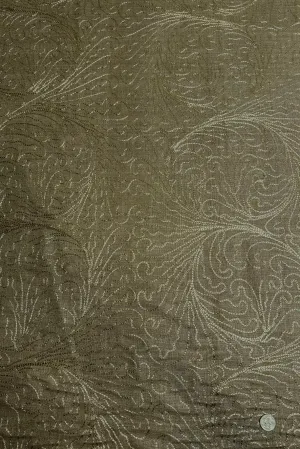 Dark Olive Embroidered Silk Linen MEMT-026-08