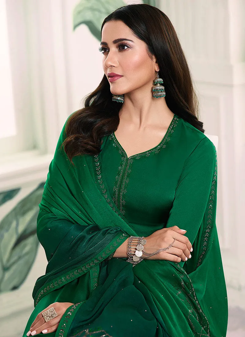 Deep Green Embroidered Salwar Kameez Suit