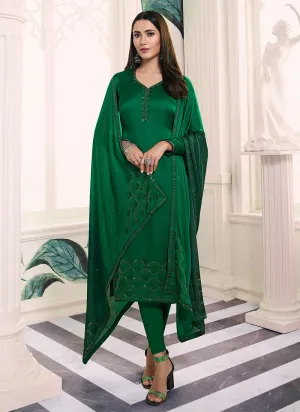 Deep Green Embroidered Salwar Kameez Suit