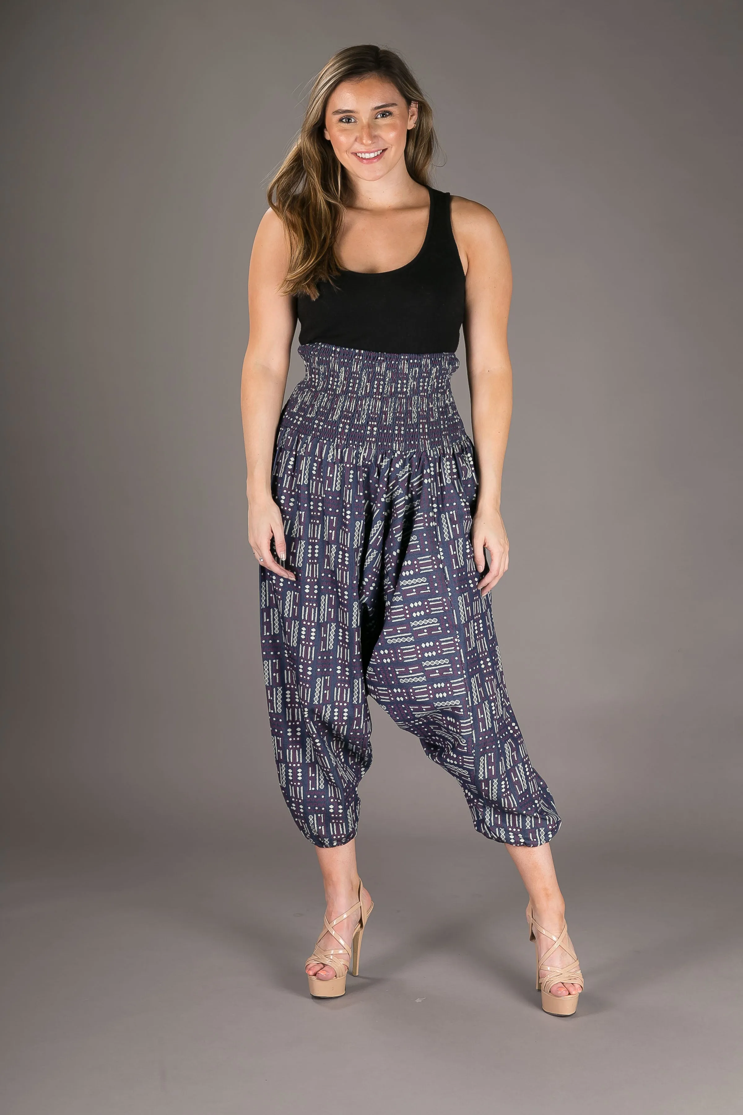 Denim Cotton Harem Yoga Jumpsuit Pants