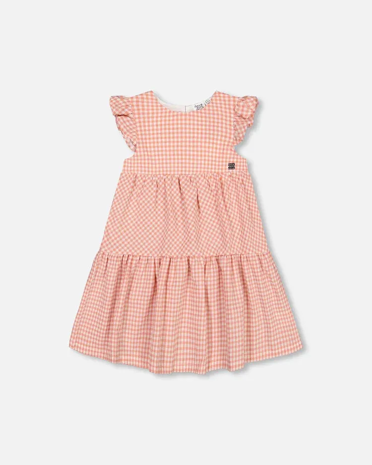 Deux par Deux Pink Peasant Dress with Frill Sleeves