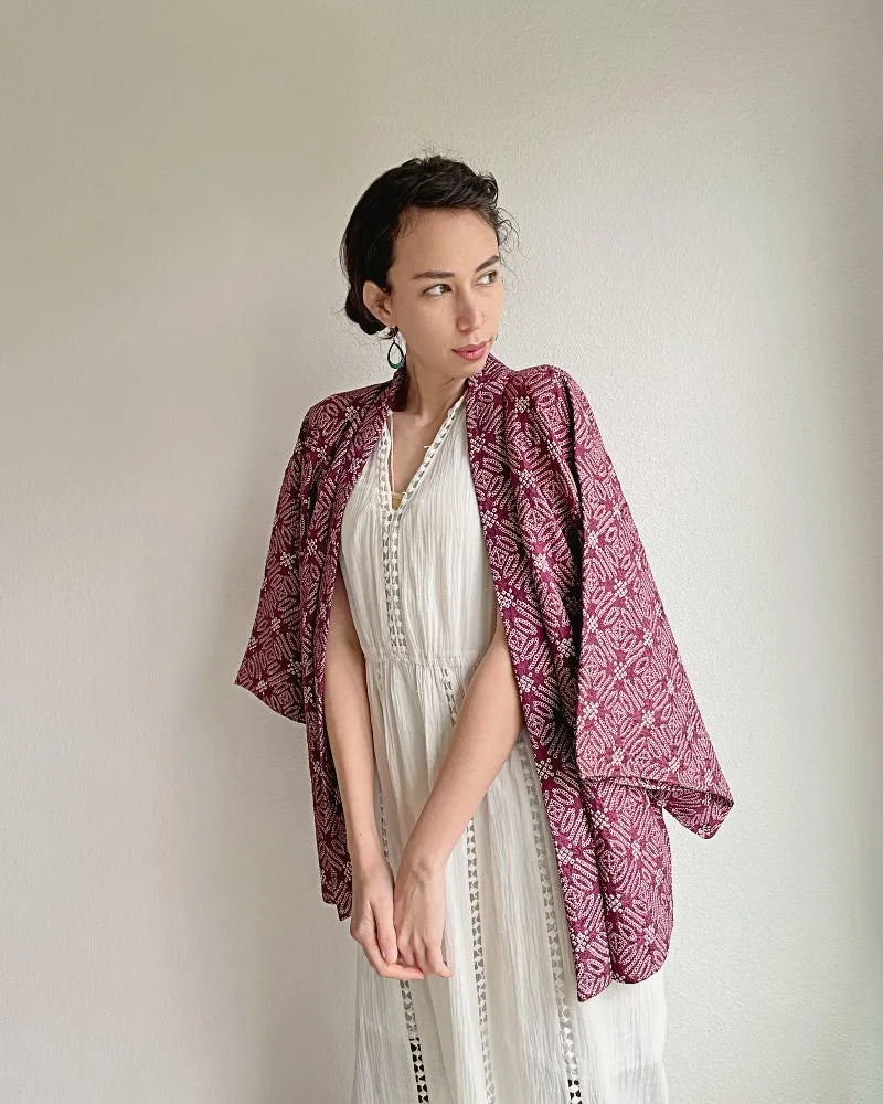 Exotic Geometric Shibori Kimono Jacket