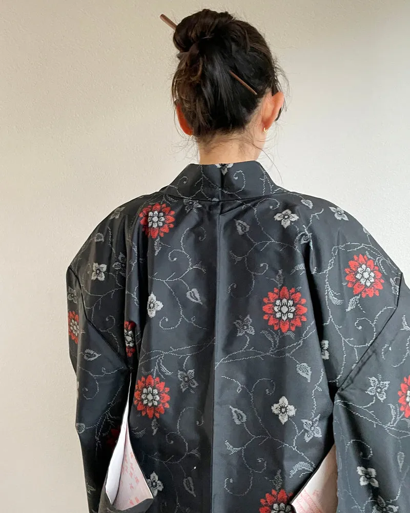 Flower Textile Oshima Tsumugi Haori Kimono Jacket