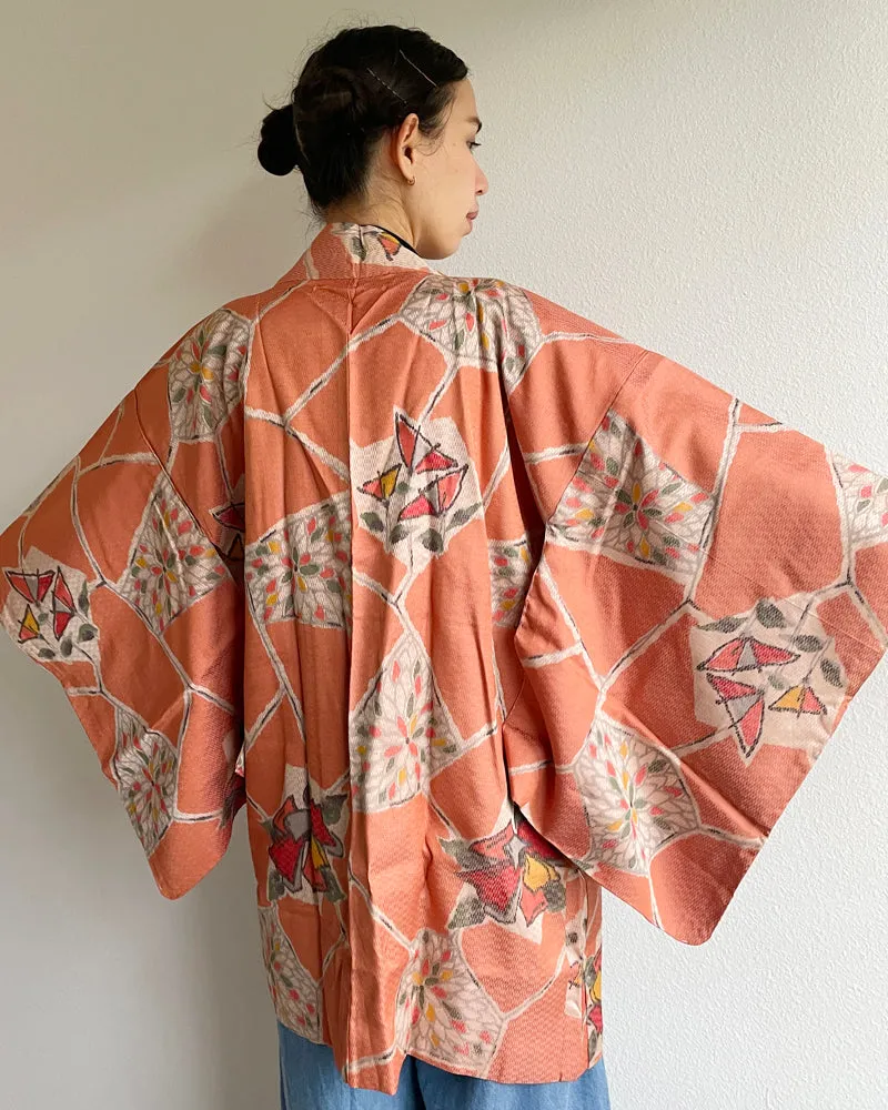 Flower Textile Tsumugi Haori Kimono Jacket