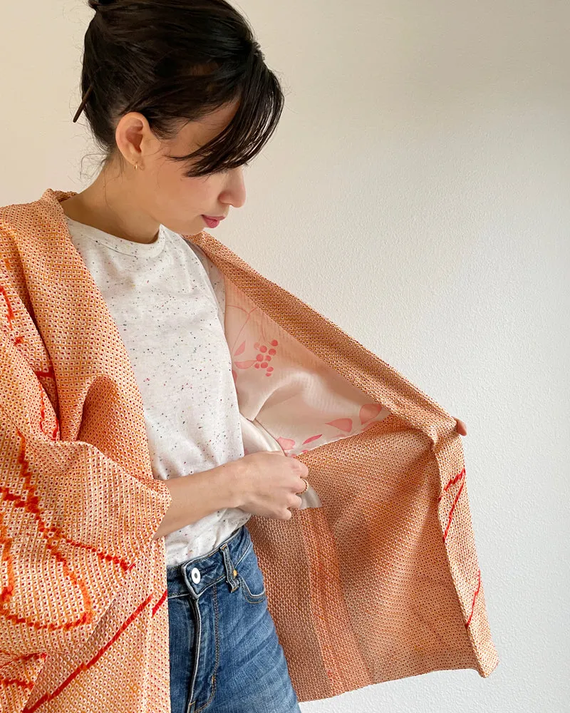 Free Line Shibori Haori Kimono Jacket