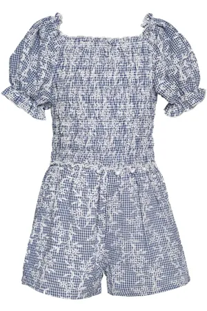 GINGHAM PEASANT STYLE ROMPER