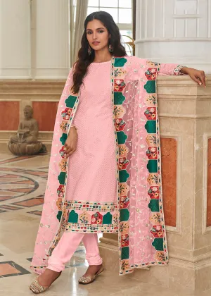 Glamorous Pink Traditional Sequins Eid Wear Salwar Suit