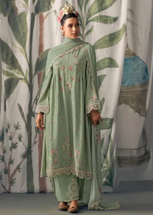 Green Pure Maslin Cotton Digital Printed Salwar Suit