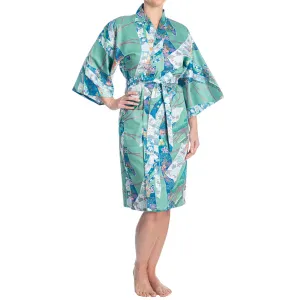 Green Ribbon Short Japanese Cotton Yukata