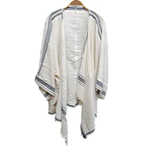 Hand-Woven Natural Cotton Cotton Beach Dress Kimono -  Cover Up