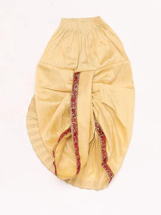 Jashvi Boy's Gold & Maroon Angrakha Kurta and Dhoti Set