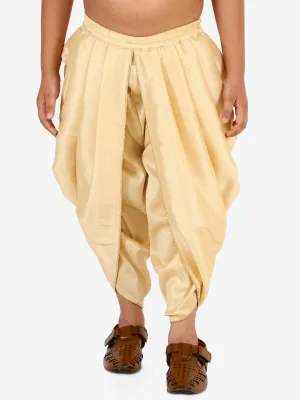 Jashvi Boys' Gold Silk Blend Solid Dhoti Pant