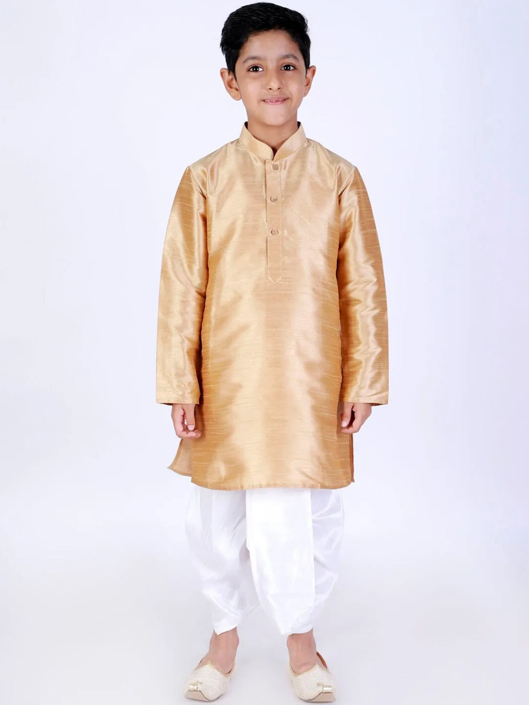 Jashvi Boys White Solid Dhoti Pants