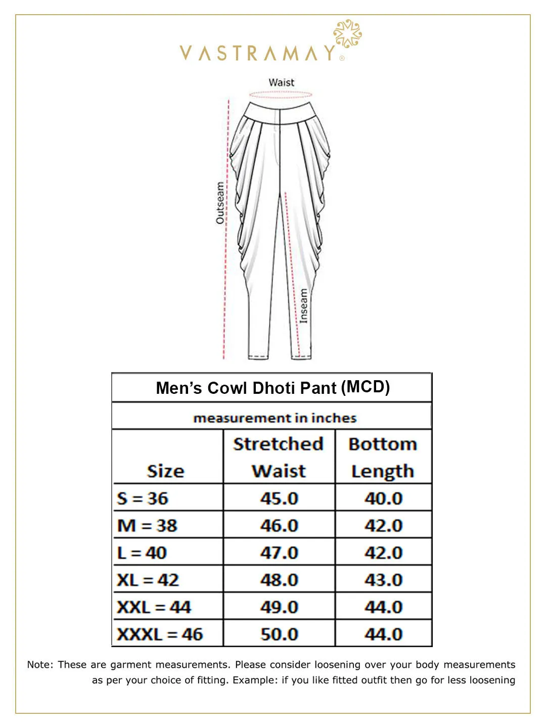 Jashvi Men's Cream Cotton Blend Cowl Dhoti