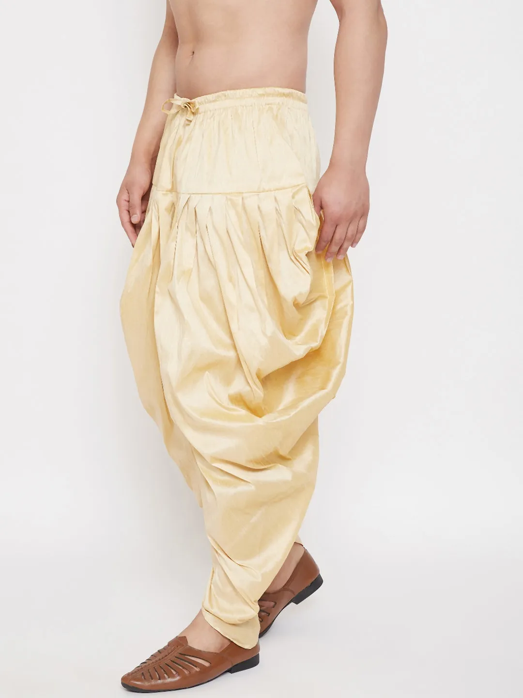 Jashvi Men's Gold Dhoti Pants