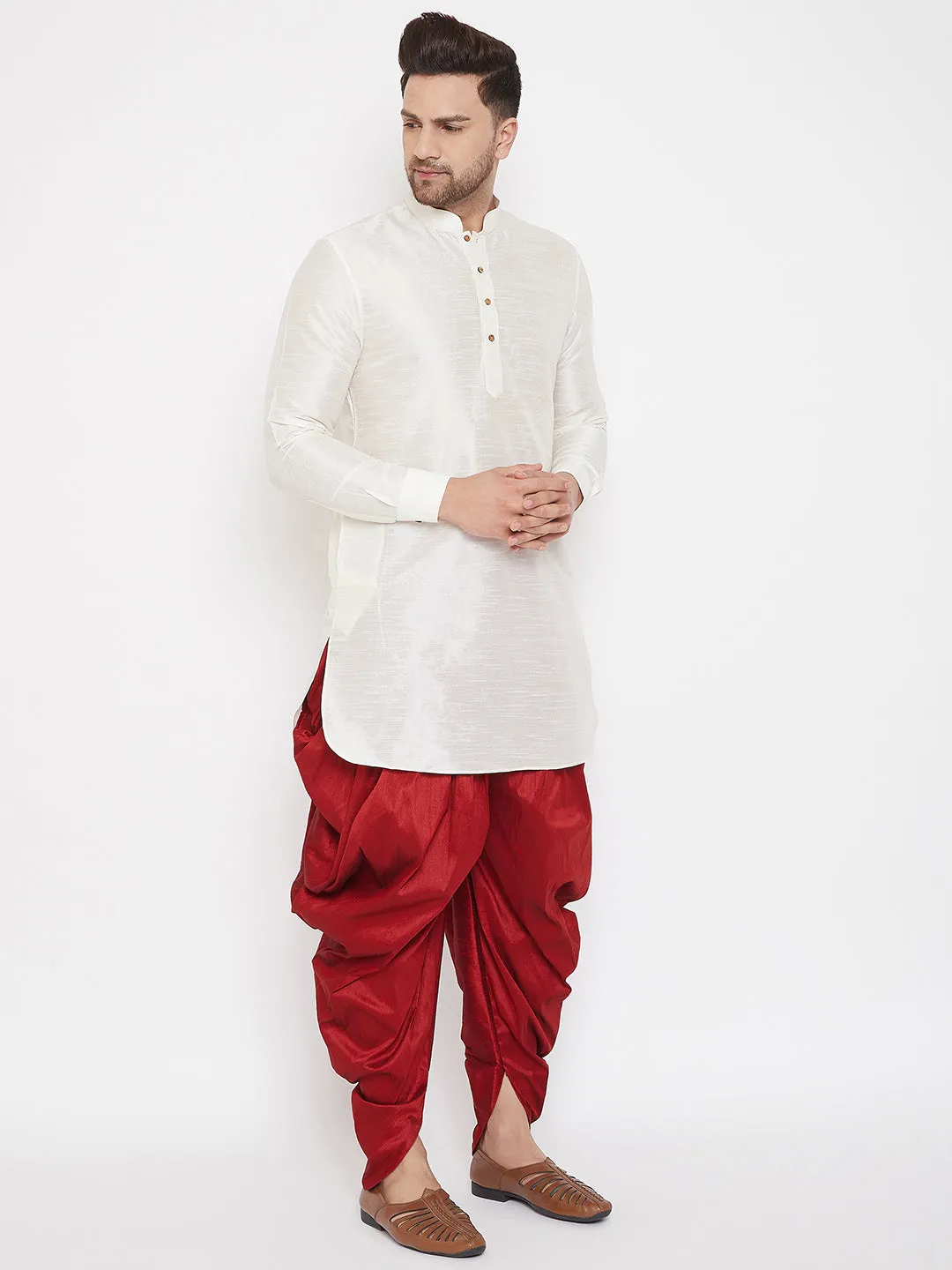 Jashvi Men's Maroon Dhoti Pants