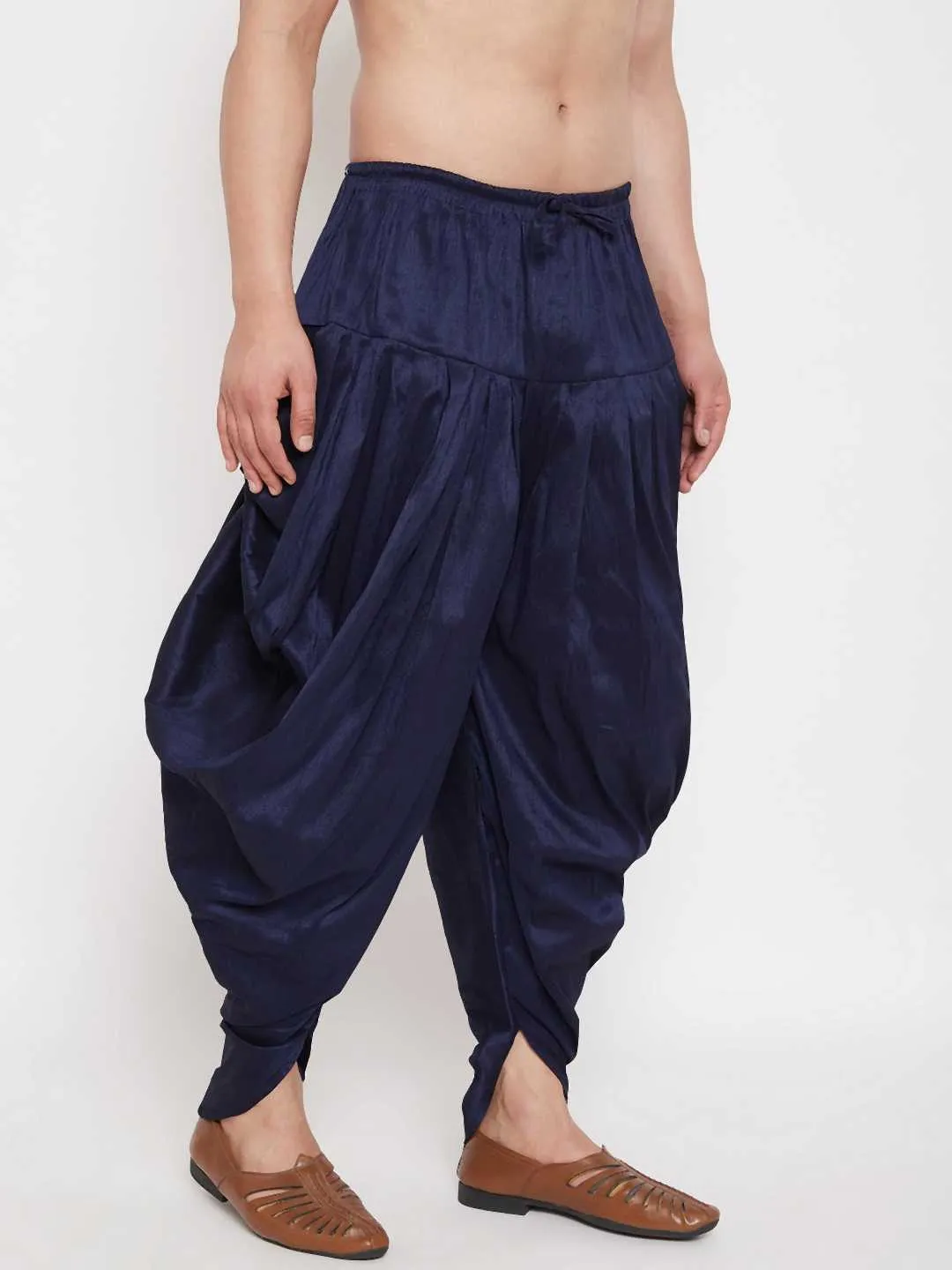 Jashvi Men's Navy Blue Dhoti Pants