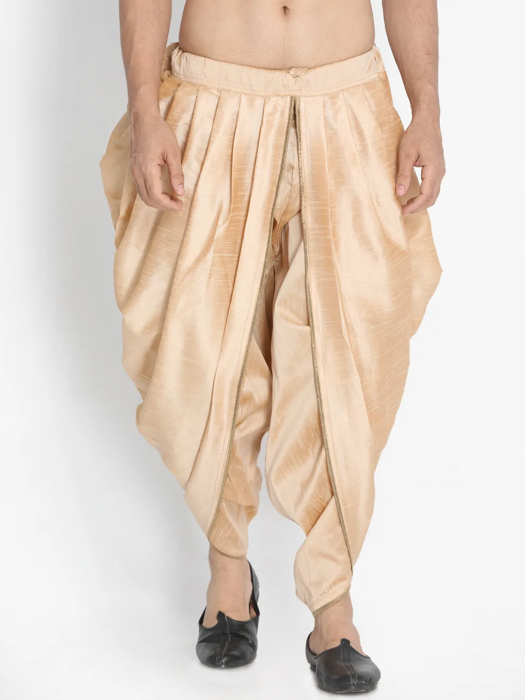 Jashvi Men's Rose Gold Silk Blend Dhoti Pant