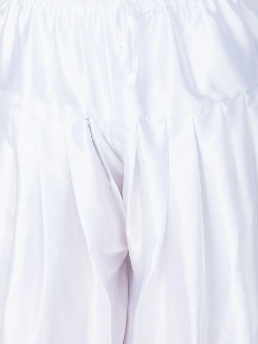 Jashvi Men's White Satin Dhoti