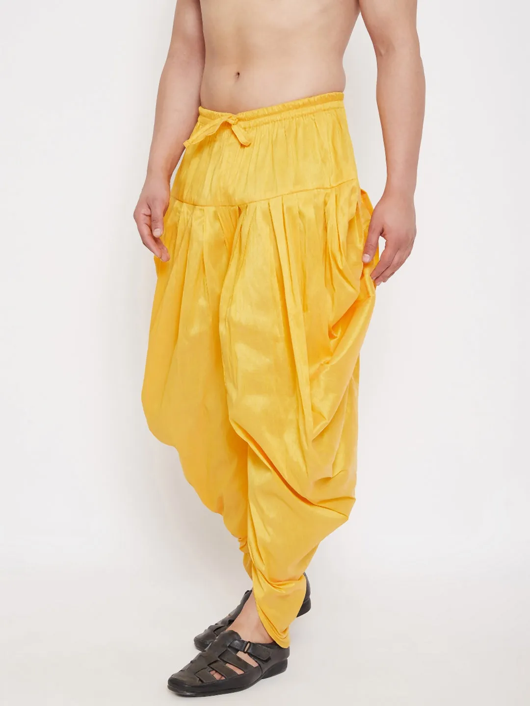 Jashvi Men's Yellow Dhoti Pants