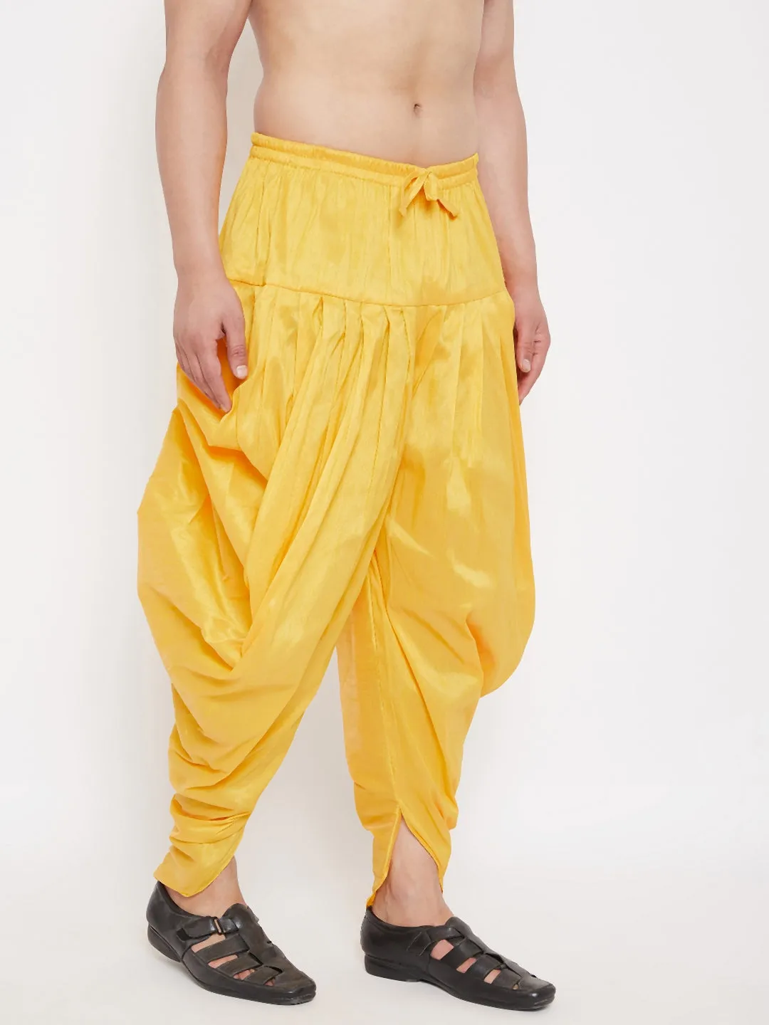 Jashvi Men's Yellow Dhoti Pants