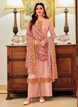 Maple Pink Punjabi Style Straight Cut Palazzo Suit