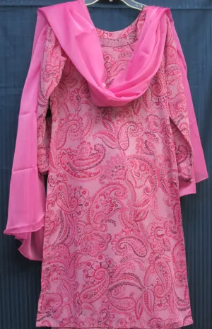 Pakistani 8396 Salwar Kameez Dupatta Suit Small Size Pink Swiss Lawn