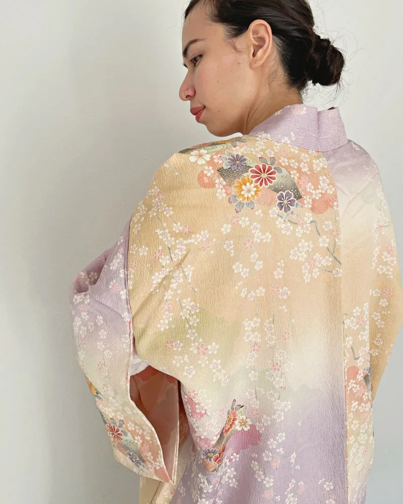 Pastel Floral Haori Kimono Jacket