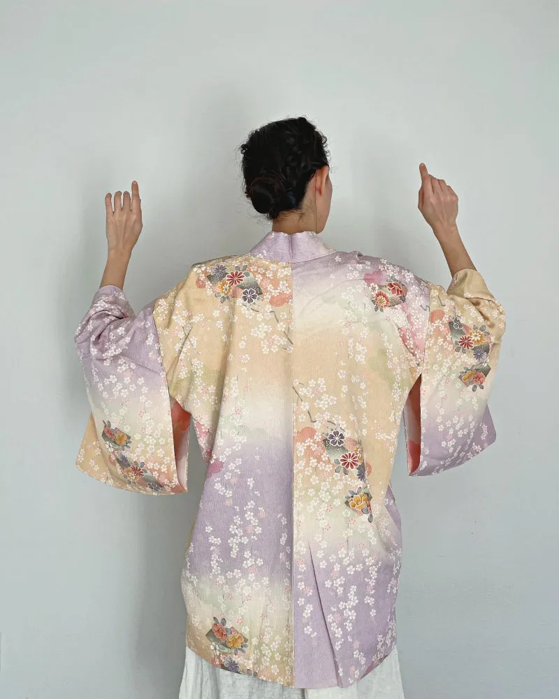 Pastel Floral Haori Kimono Jacket