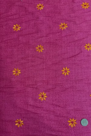 Pink Embroidered Silk Linen MEMT-023-15