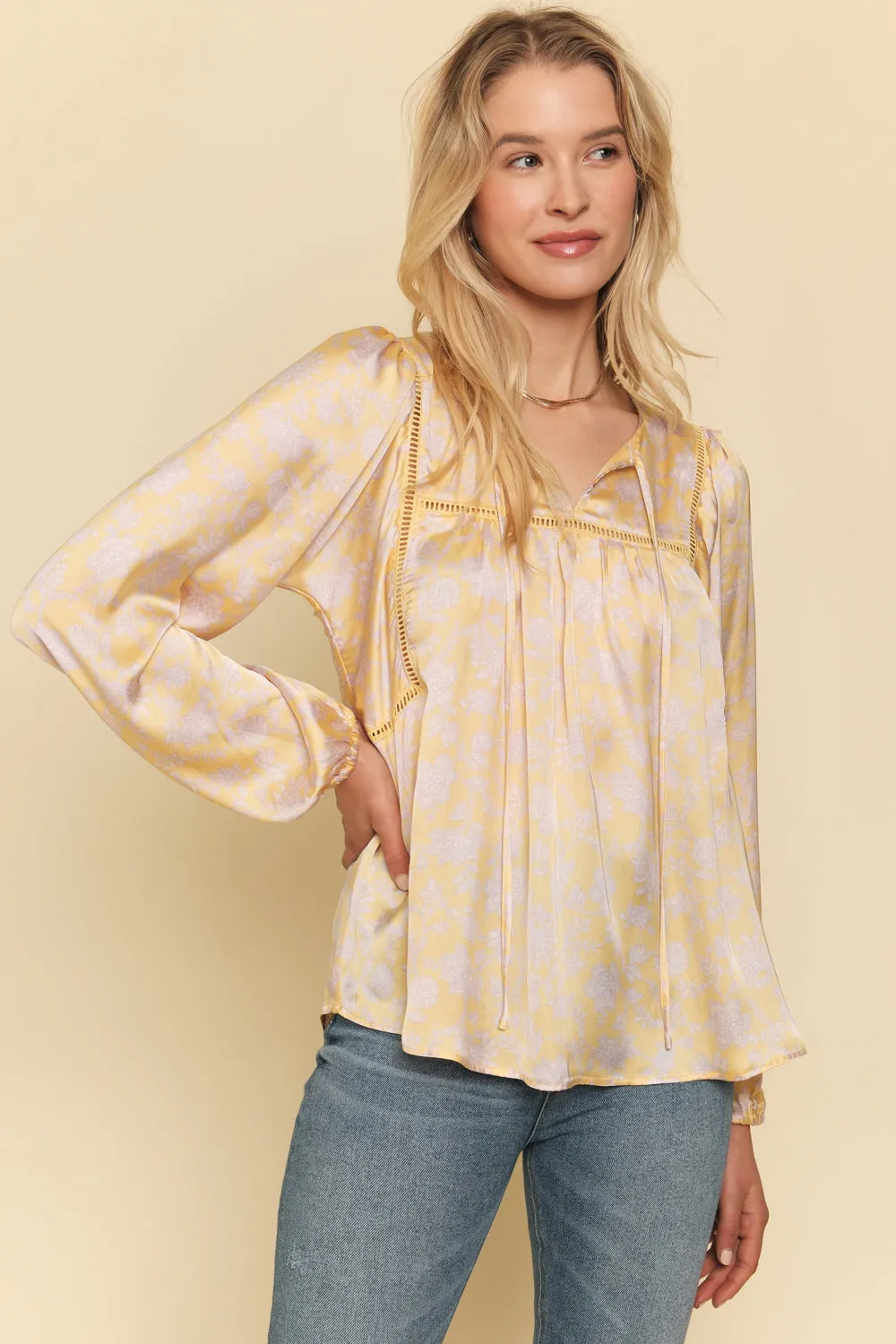 Printed Peasant Blouse