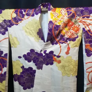 "Purple Plum Blossoms" Vintage Girl's Kimono