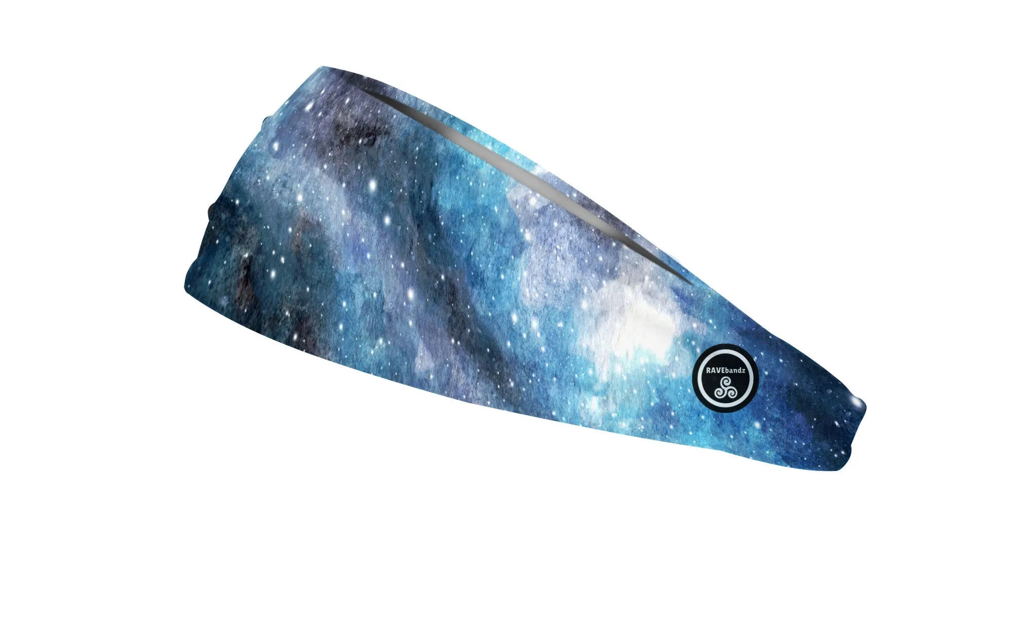 RAVEbandz The Pro - Wide Stretch Headband (Blue Galaxy)