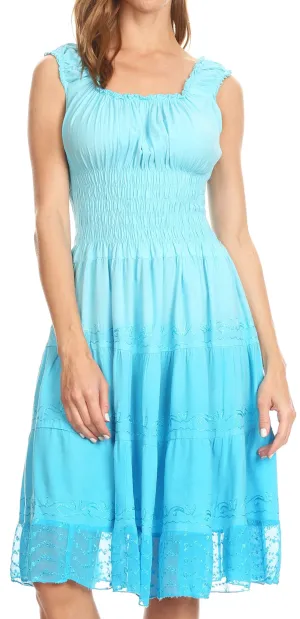 Sakkas Spring Maiden Ombre Peasant Dress