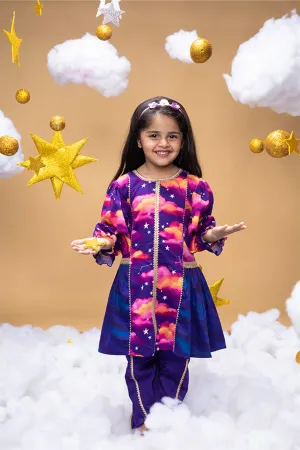 Secrets Of Dusk Purple Kurta and Dhoti Pants Set for Girls